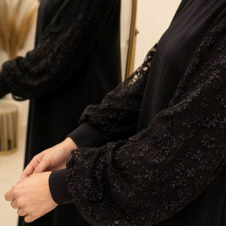 عبای ندا کرپ الیزه مشکی