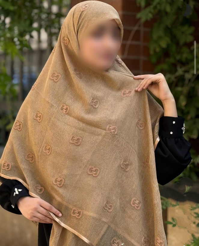 روسری حریر گلدوزی