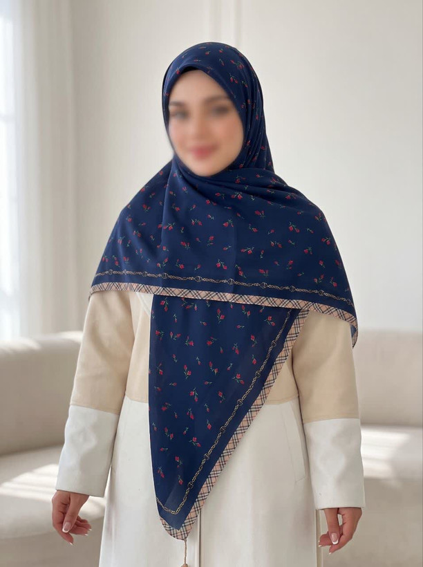 روسری کرپ نخ گلریز
