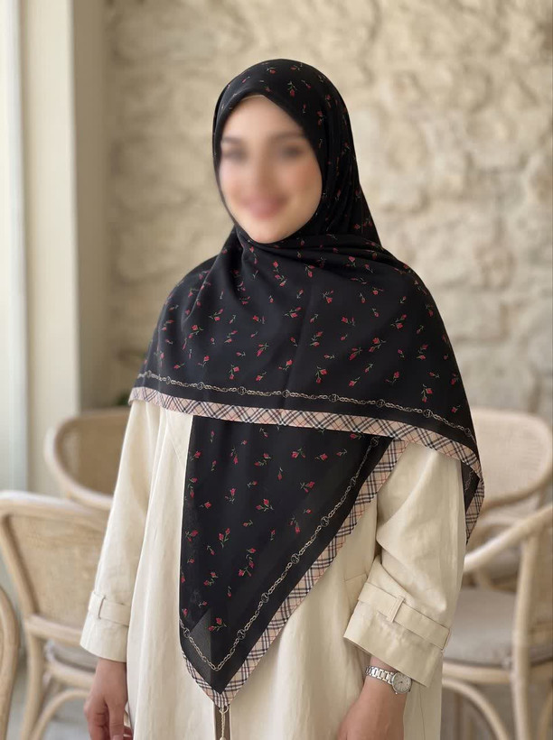 روسری کرپ نخ گلریز